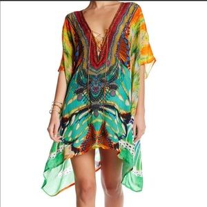Printed Sharkbite Hem Kaftan